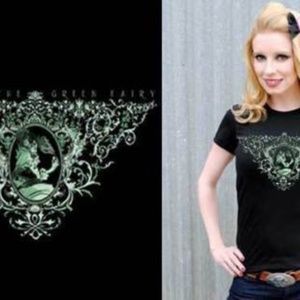 LM Green Fairy Top Shirt Rockabilly Goth Absinthe